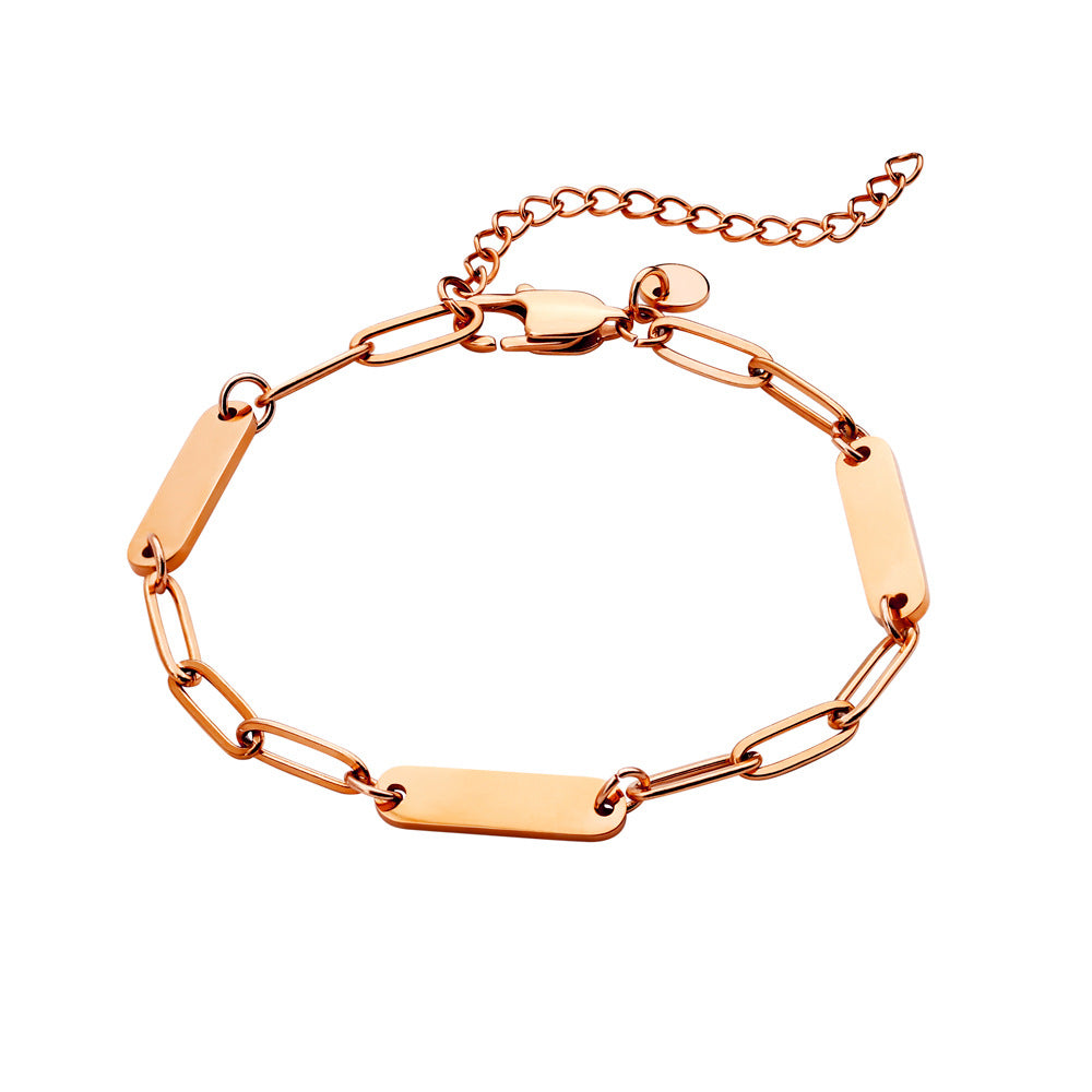 Personalized Stainless Steel Heart Charm Bracelet