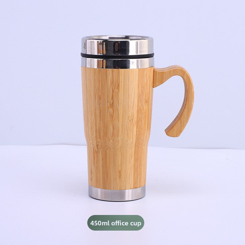 Double-walled stainless steel smart bamboo-shell cup