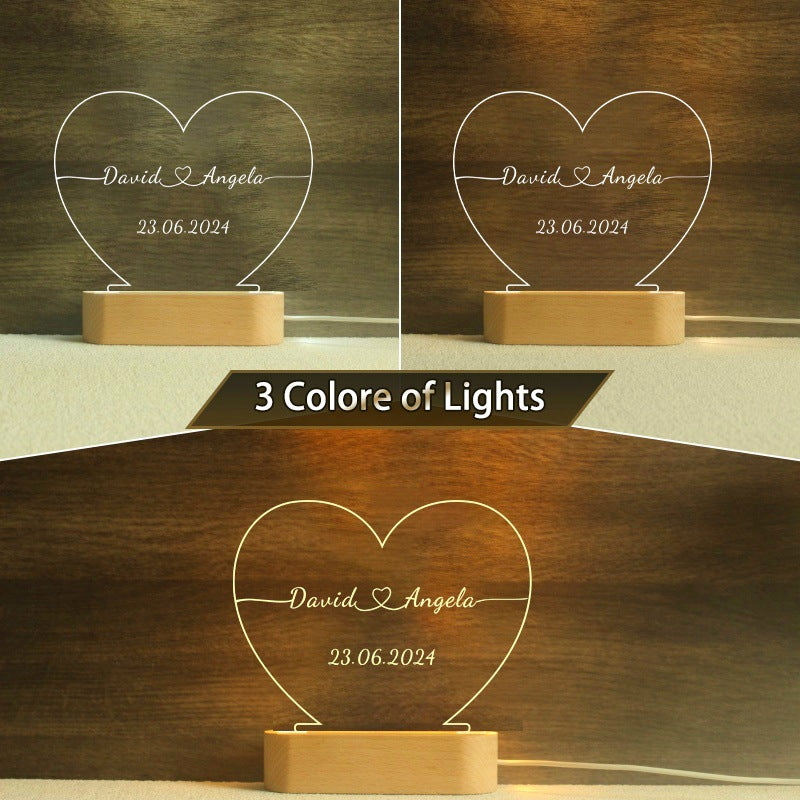 Heart-shaped night light