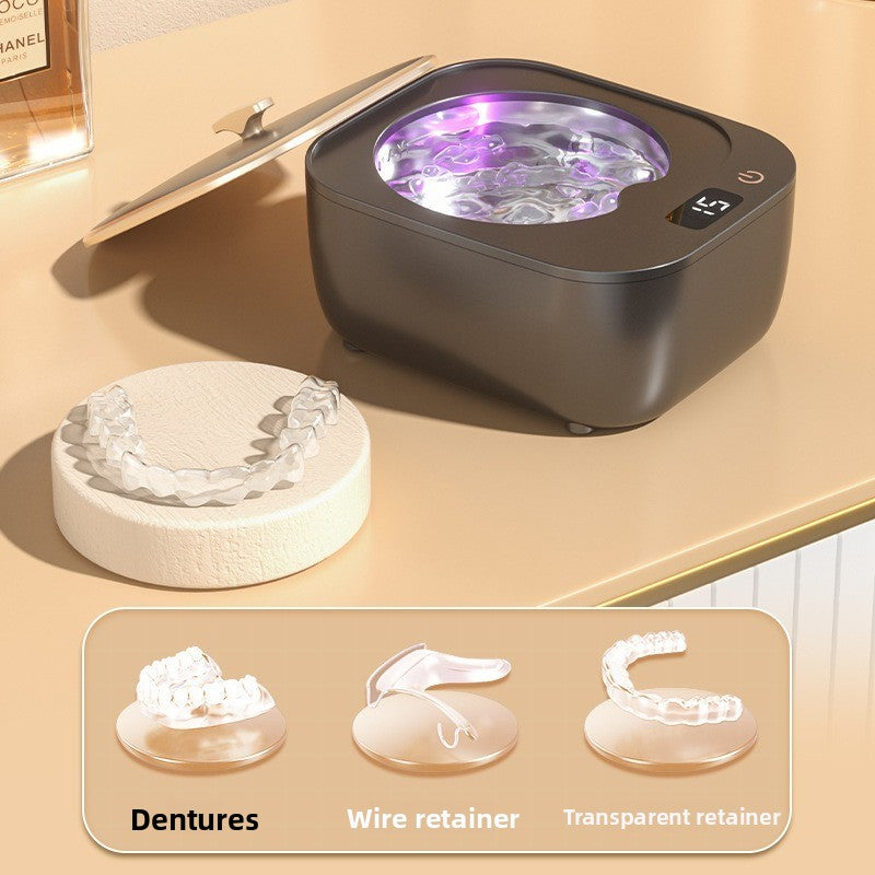 New ultrasonic cleaning machine household braces cleaner high frequency acoustic wave jewelry blue light automatic sterilization machine