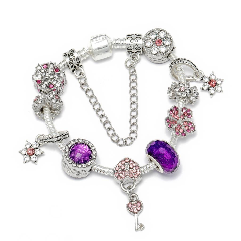 Crown Love Beads Charm Bracelet