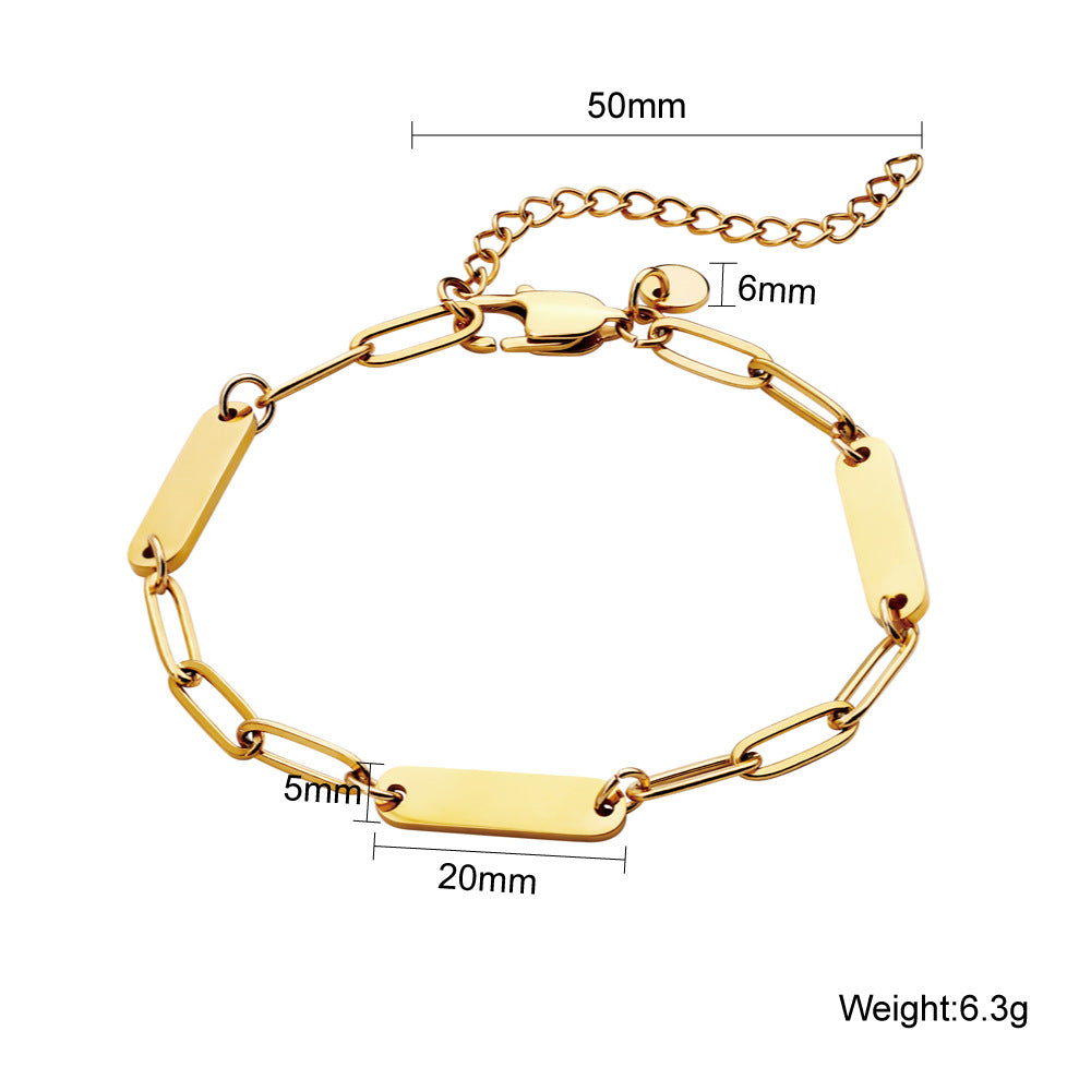 Personalized Stainless Steel Heart Charm Bracelet