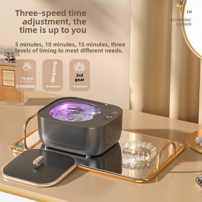 New ultrasonic cleaning machine household braces cleaner high frequency acoustic wave jewelry blue light automatic sterilization machine