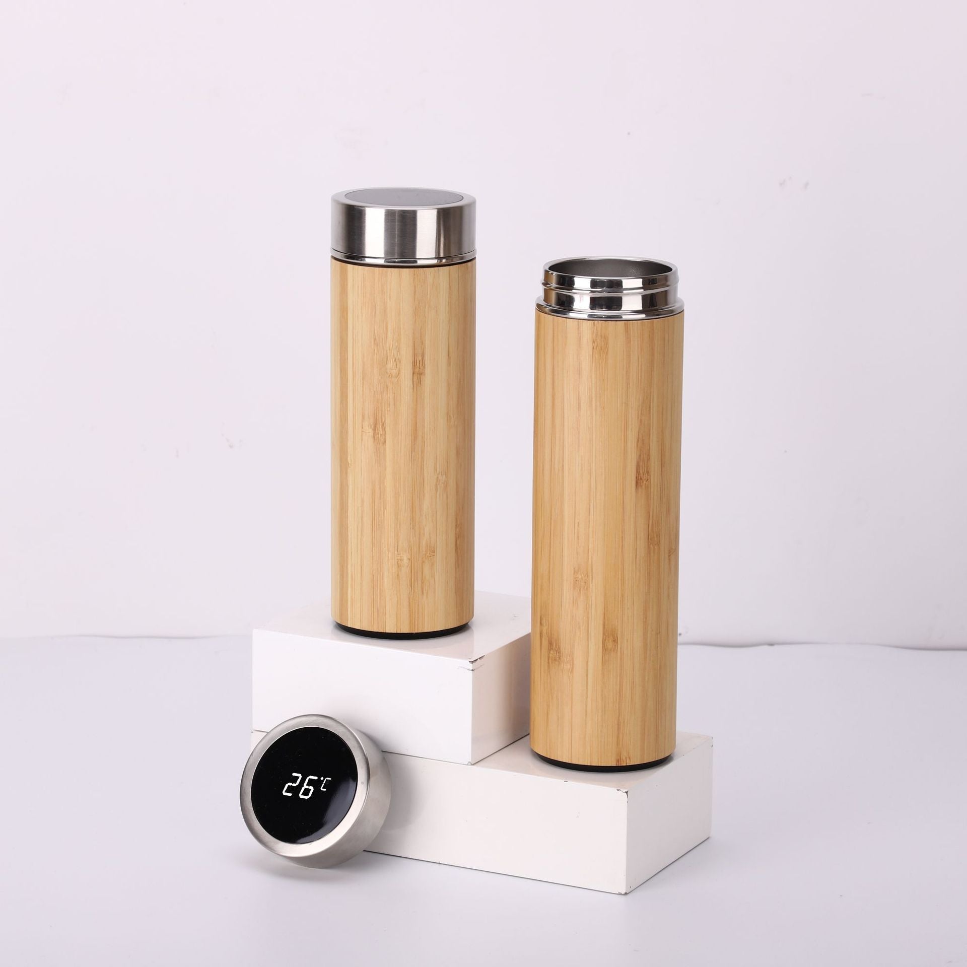 Double-walled stainless steel smart bamboo-shell cup