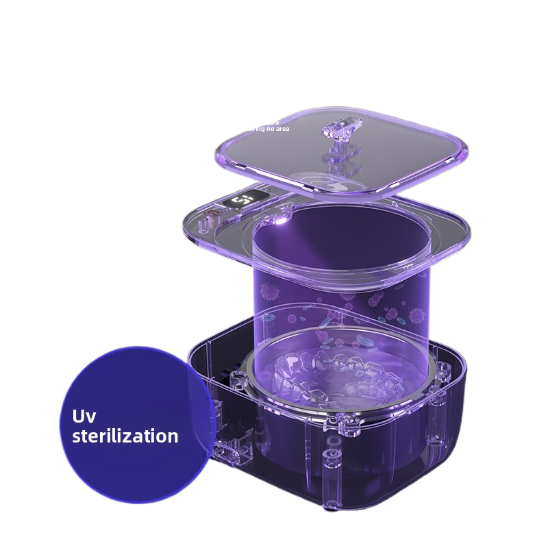 New ultrasonic cleaning machine household braces cleaner high frequency acoustic wave jewelry blue light automatic sterilization machine