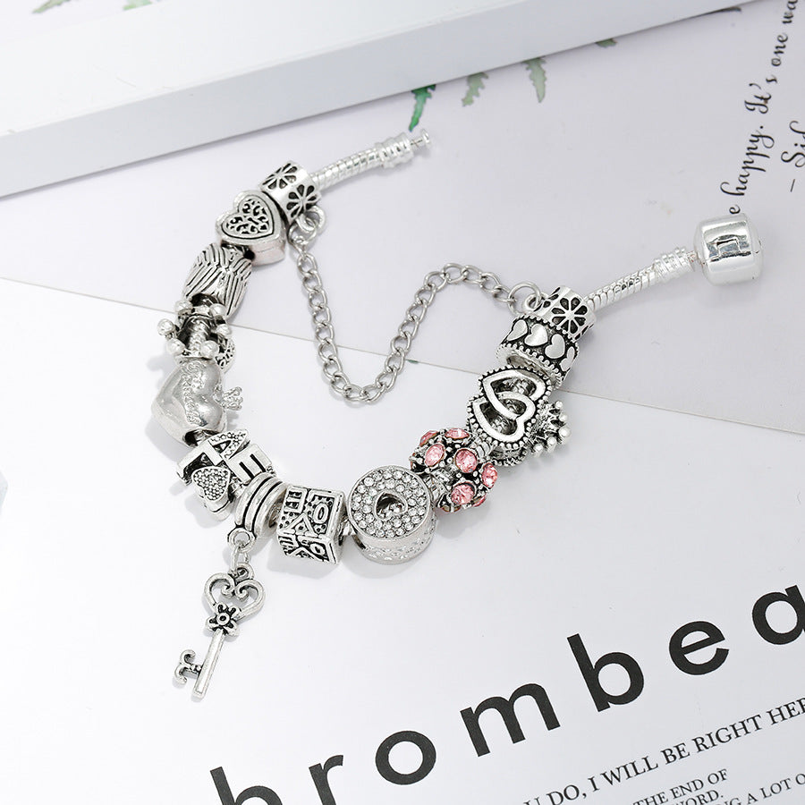 Crown Love Beads Charm Bracelet