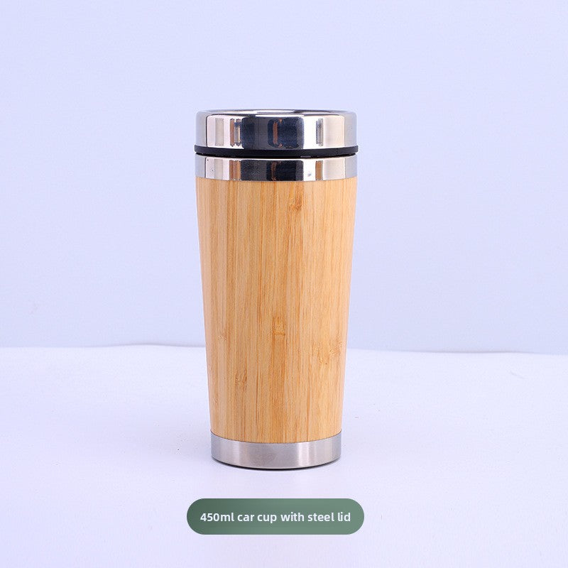 Double-walled stainless steel smart bamboo-shell cup