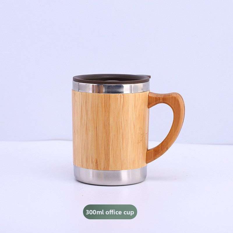 Double-walled stainless steel smart bamboo-shell cup