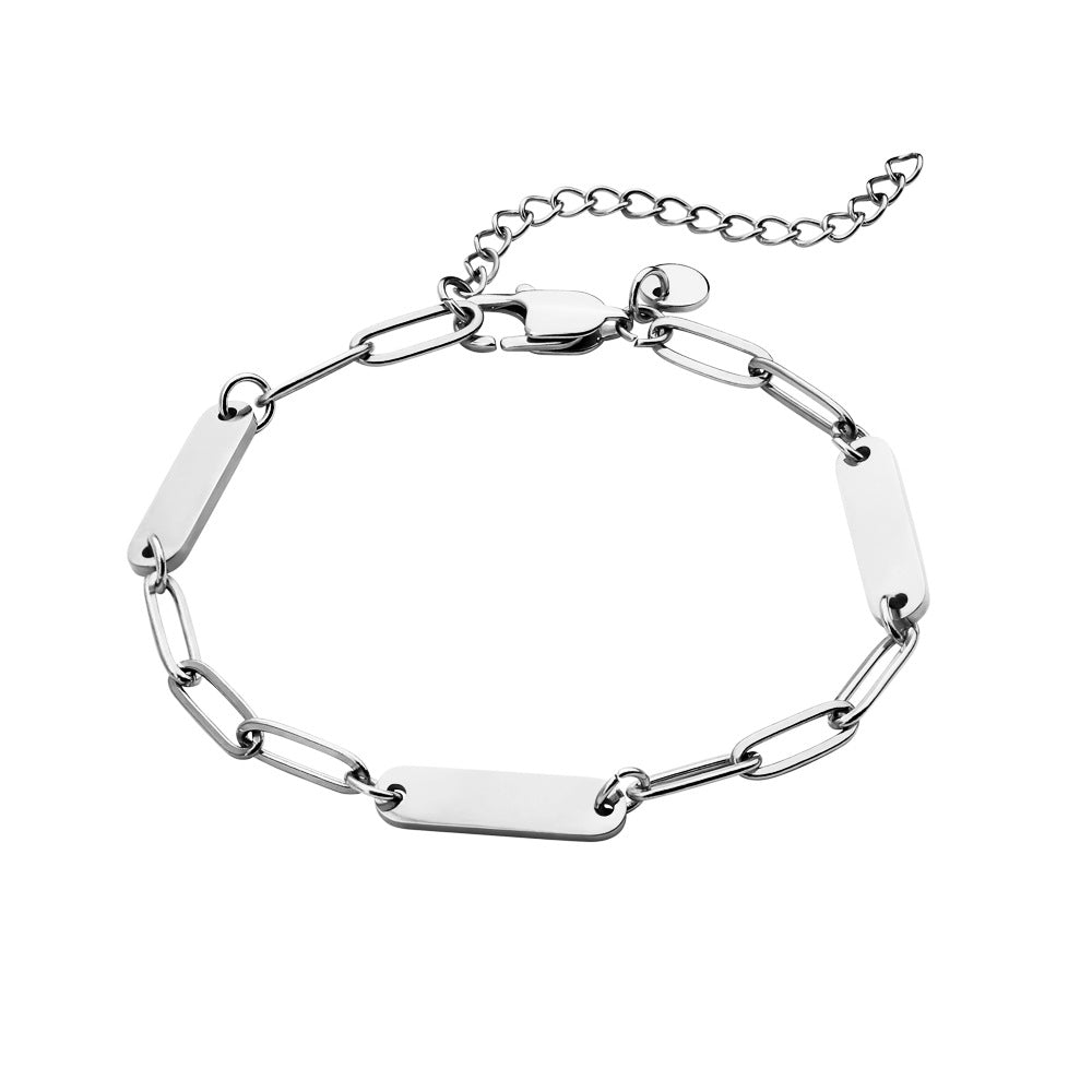 Personalized Stainless Steel Heart Charm Bracelet