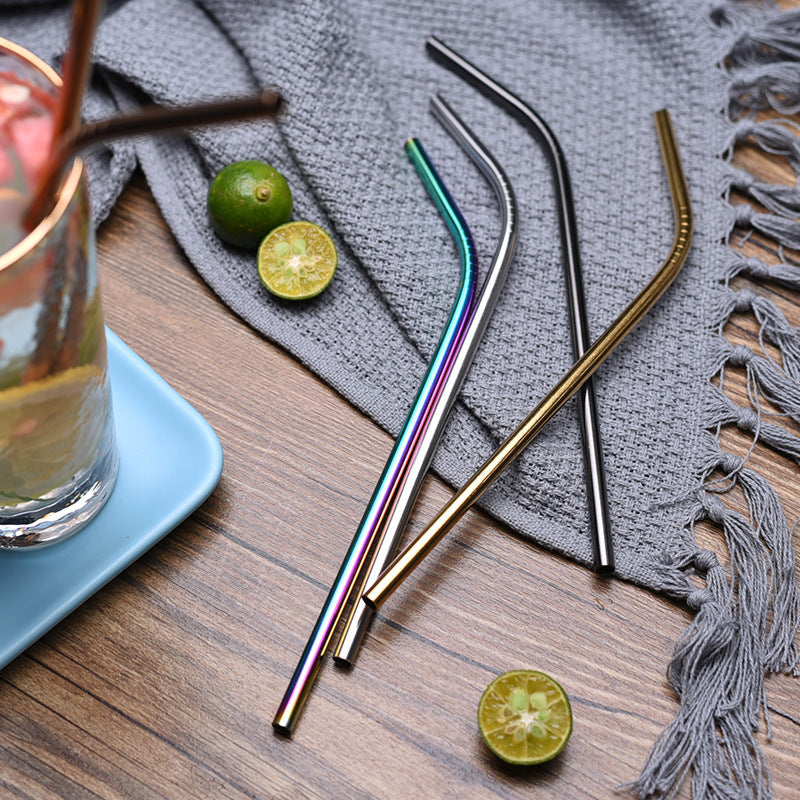 Reusable Stainless Steel Drinking Straw Set